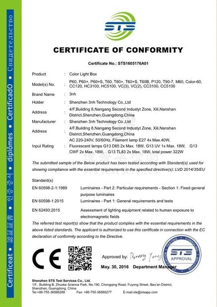Çin Shenzhen ThreeNH Technology Co., Ltd. Sertifikalar